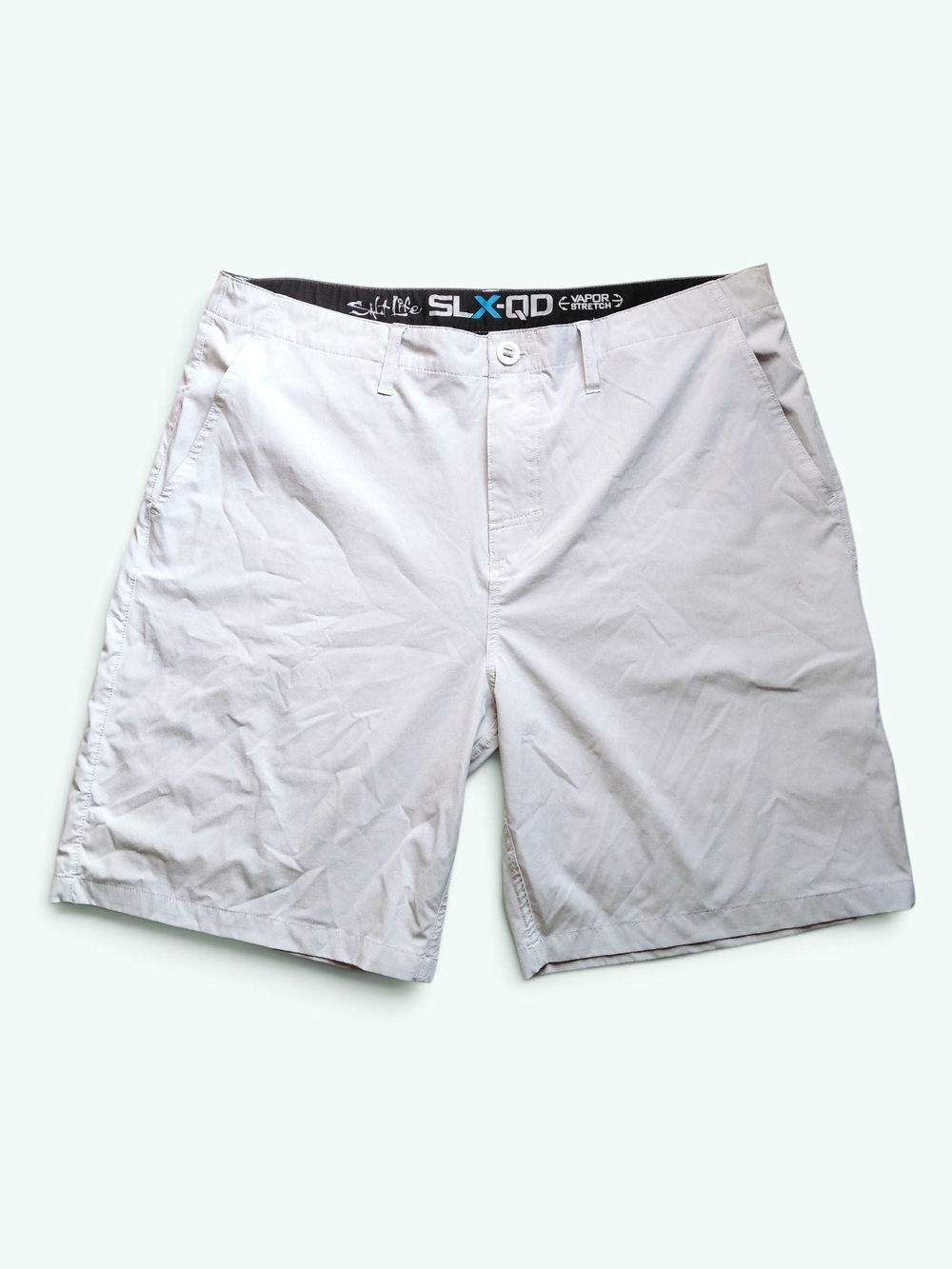 Salt Life SLX-QD Vapor Stretch Hybrid Shorts Light Gray Men's Size 40